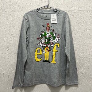 Elf Boys Long Sleeve Grey Christmas Top NWT Small